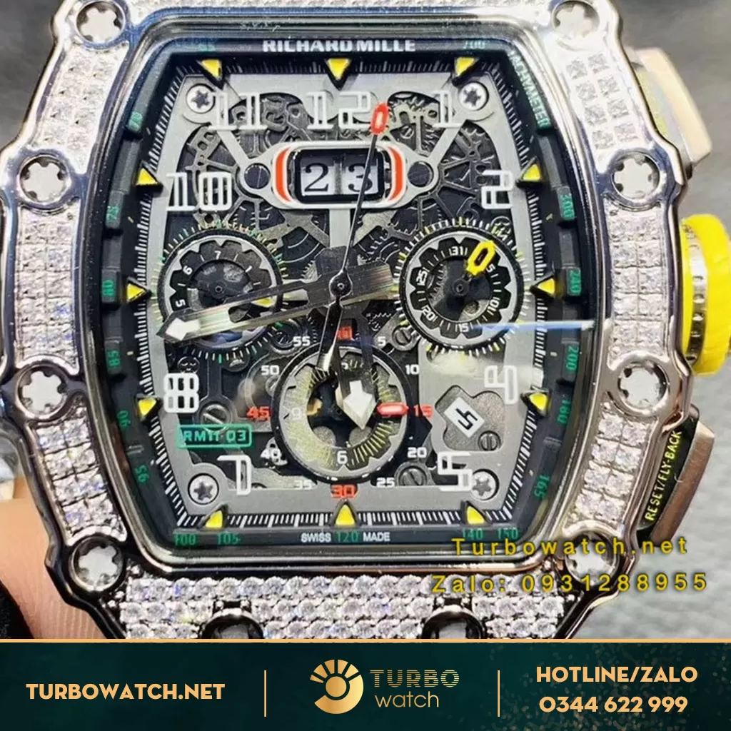đông hồ RICHARD MILLE fake 1-1 RM 11-03 White Diamonds