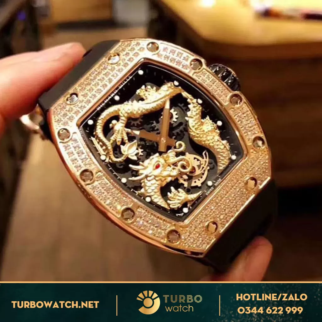 đông hồ RICHARD MILLE fake 1-1 RM057 GOLD FULL DIAMOND