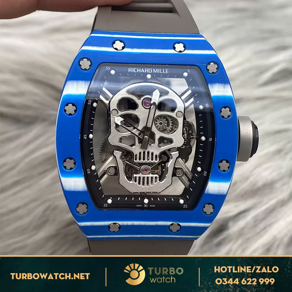 Đồng Hồ Richard Mille Fake RM 52-06 Mask Blue Carbon Tourbillon