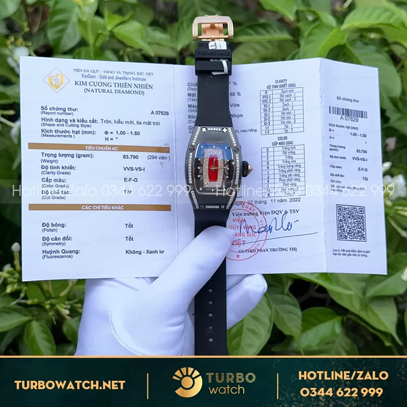 Đồng Hồ Richard Mille Lady Rep 1 1 RM 07 Độ Kim Cương