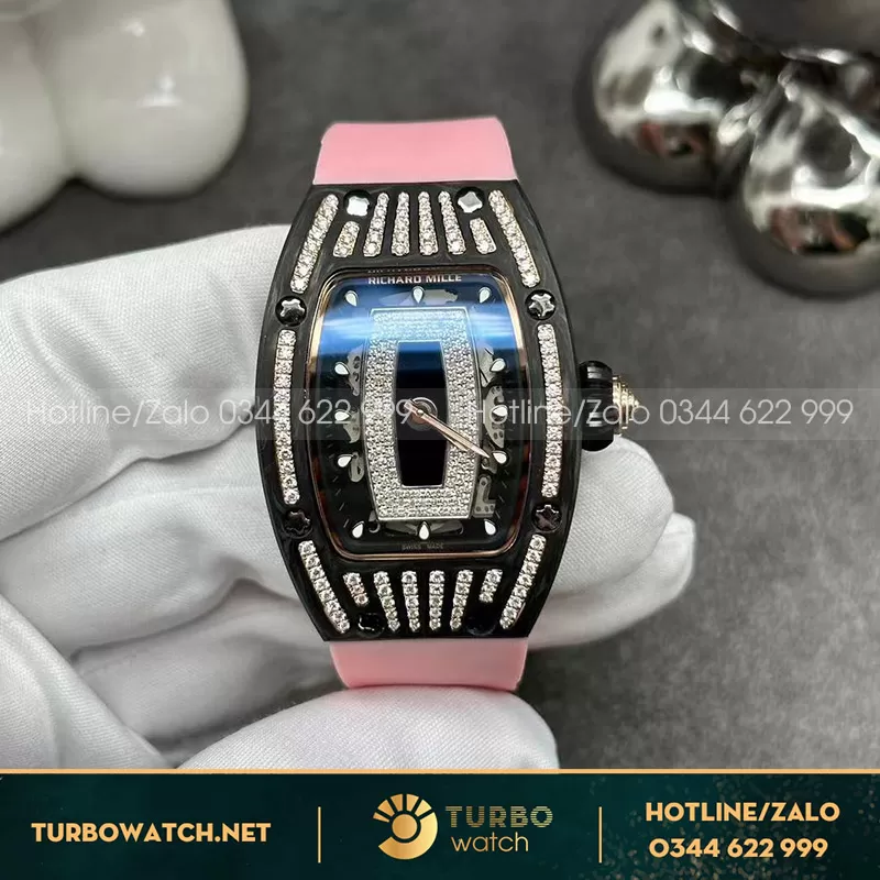 Đồng hồ richard mille nữ vàng hồng kim cương thiên nhiên chế tác