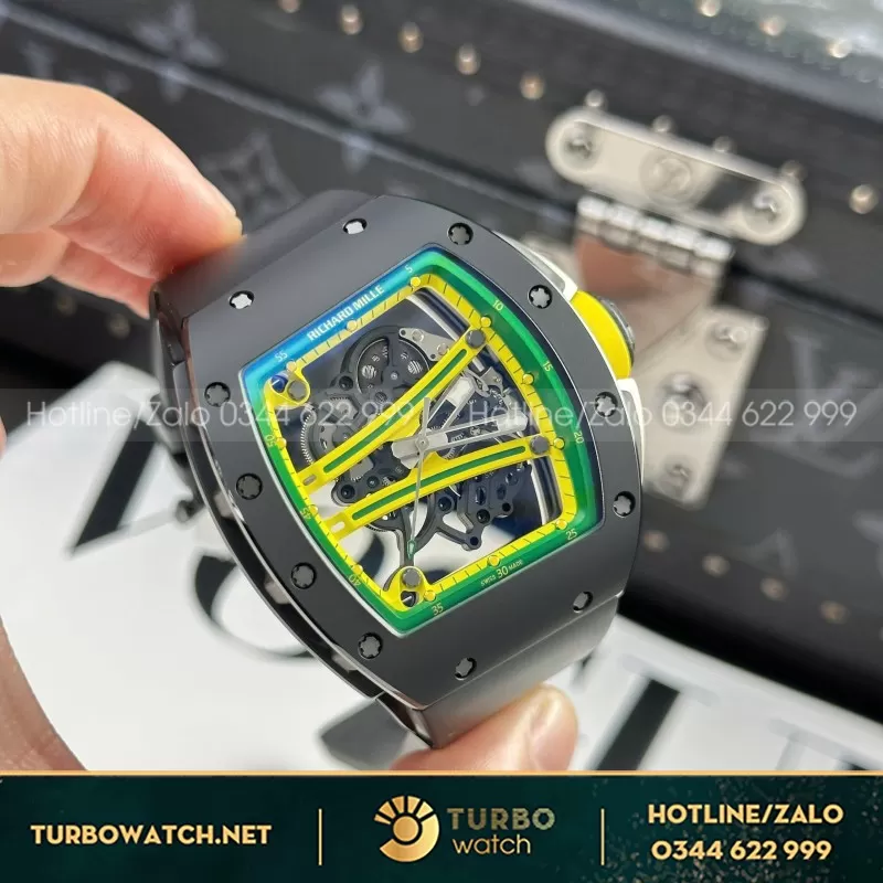 Đồng Hồ Richard Mille Rep 11 RM61-01 Manual Winding Yohan Blake Vỏ Gốm Đen ZF 42.7×50.23mm