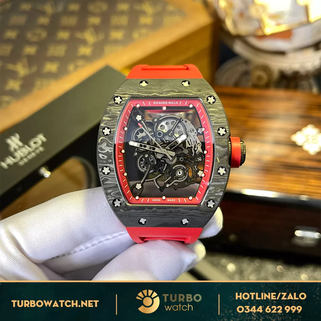 Đồng Hồ Richard Mille Replica RM055 Carbon Đỏ