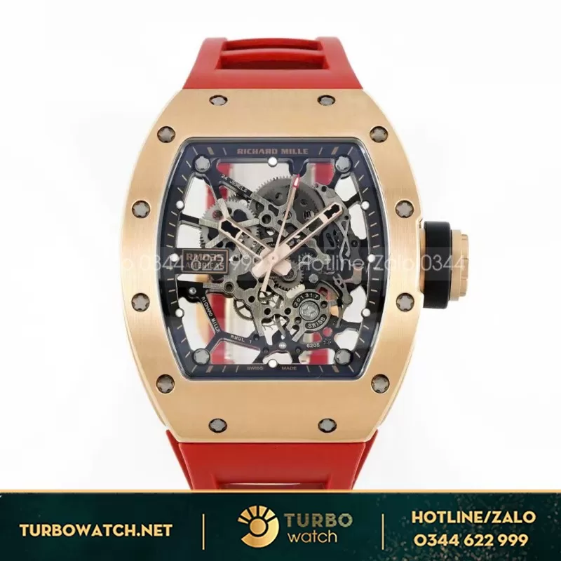 Đồng hồ Richard Mille RM 035 Americas Dây Đỏ máy Thụy sỹ Replica 1:1 40x48mm