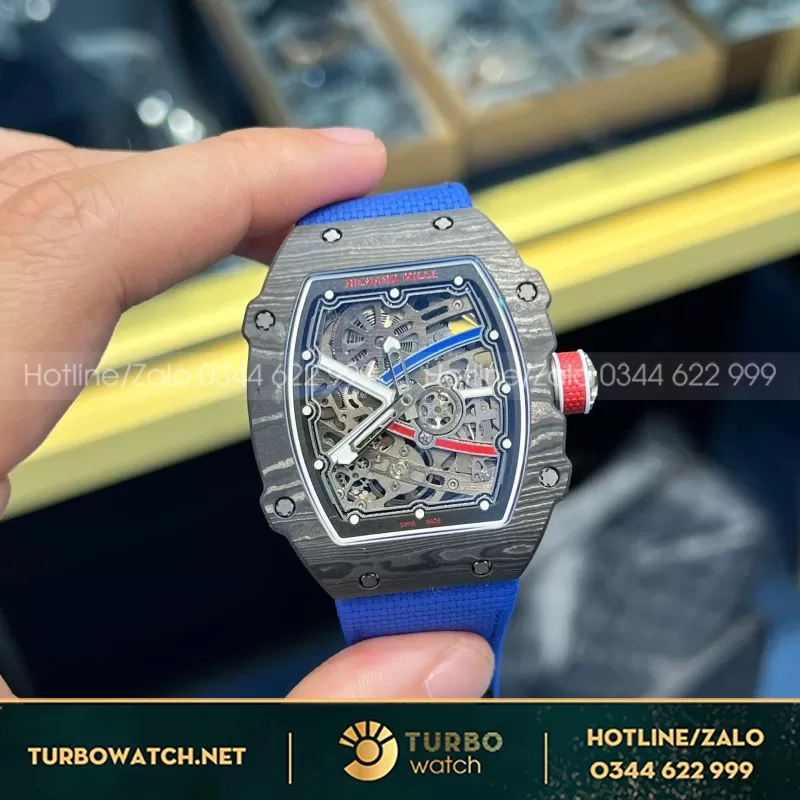 Đồng hồ richard mille RM 67-02 Sebastien Ogier automatic carbon tpt vỏ cong bản nâng cấp mới nhất 