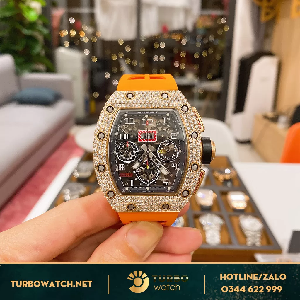 Đồng Hồ Richard Mille RM011 Felipe Massa Chế Tác Vàng Khối Kim Cương Thiên Nhiên