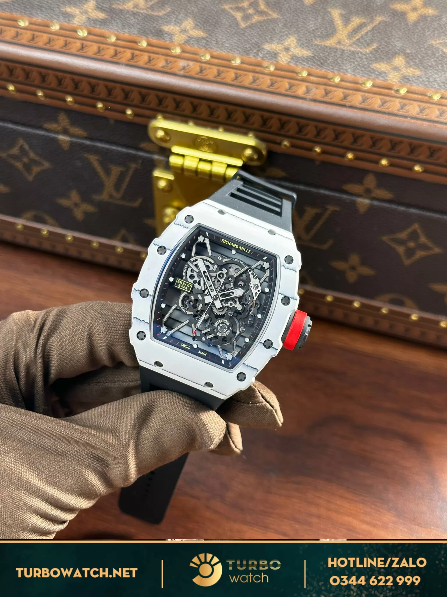 Đồng hồ Richard Mille RM35-01 Rafael Nadal carbon trắng- BBR Factory