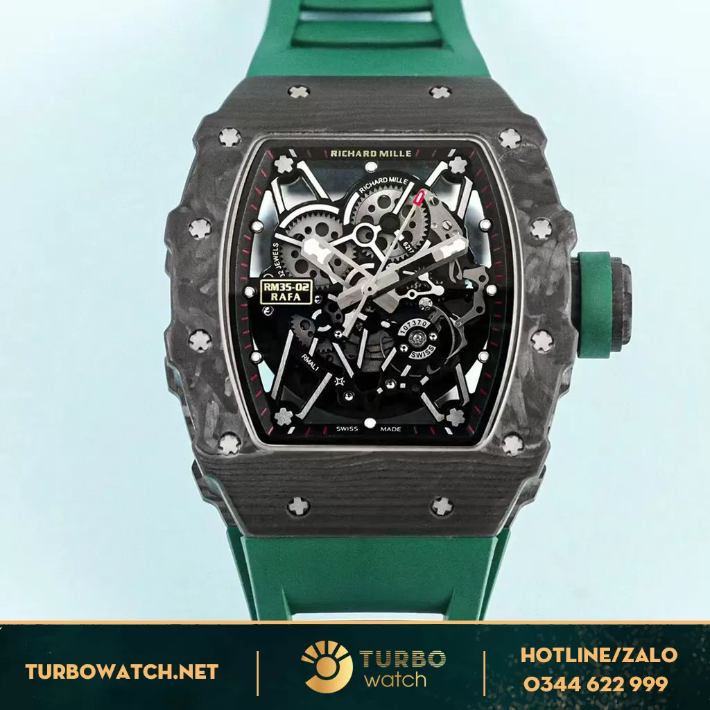 Đồng Hồ Richard Mille Super Fake RM 35-02 Dây Xanh
