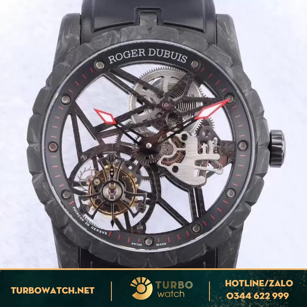 Đồng Hồ Roger Dubuis fake 1-1 tourbillon carbon