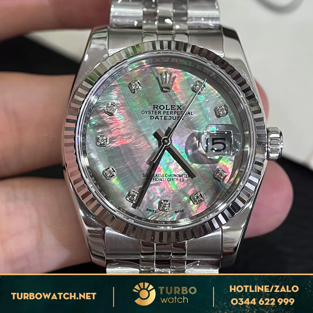 Đồng hồ Rolex 116234 Datejust 36 Mặt Xà Cừ Tím Replica 