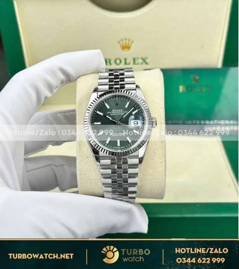 Đồng hồ rolex 36 126234 green dial jubille strap vs factory 