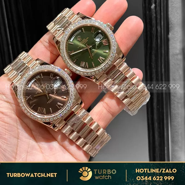 Đồng hồ rolex bọc vàng độ kim cương moissanite 