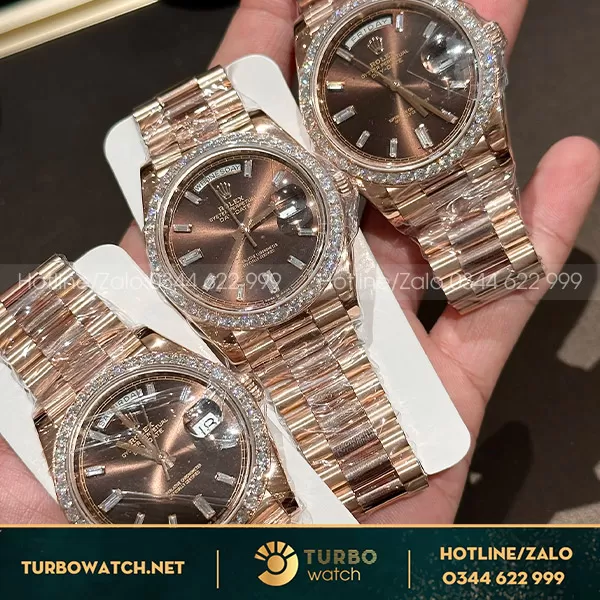 Đồng hồ rolex bọc vàng độ kim cương moissanite