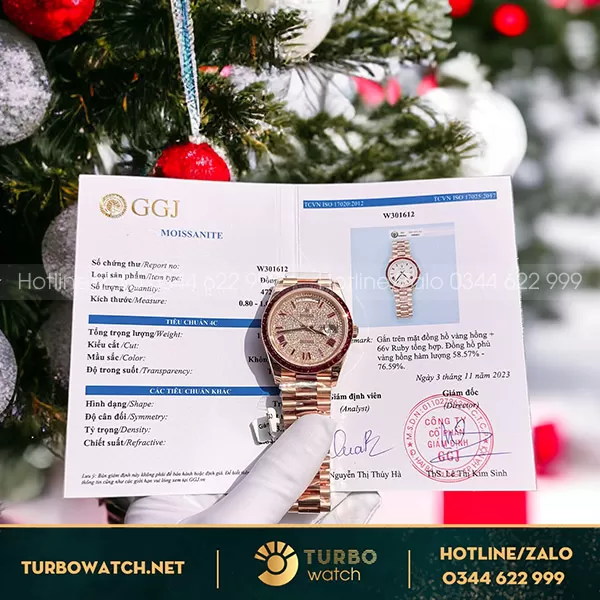 Đồng hồ rolex bọc vàng độ kim cương moissanite