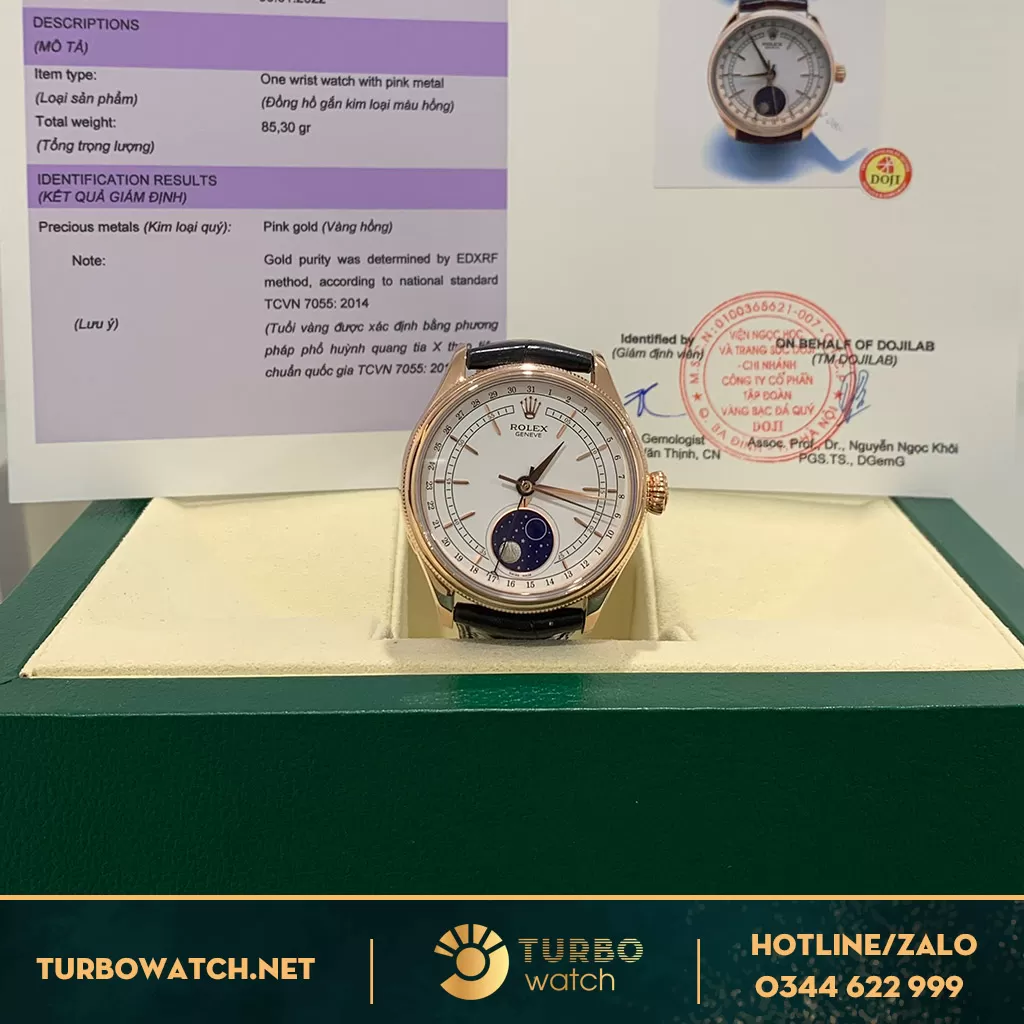 Đồng Hồ Rolex Cellini Moonphase 50535 Super Fake 