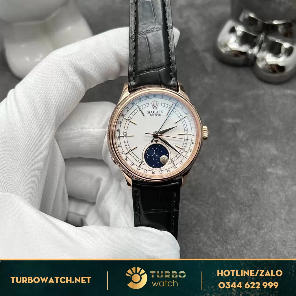 Đồng Hồ Rolex Cellini Moonphase 50535 Vàng Hồng 18k