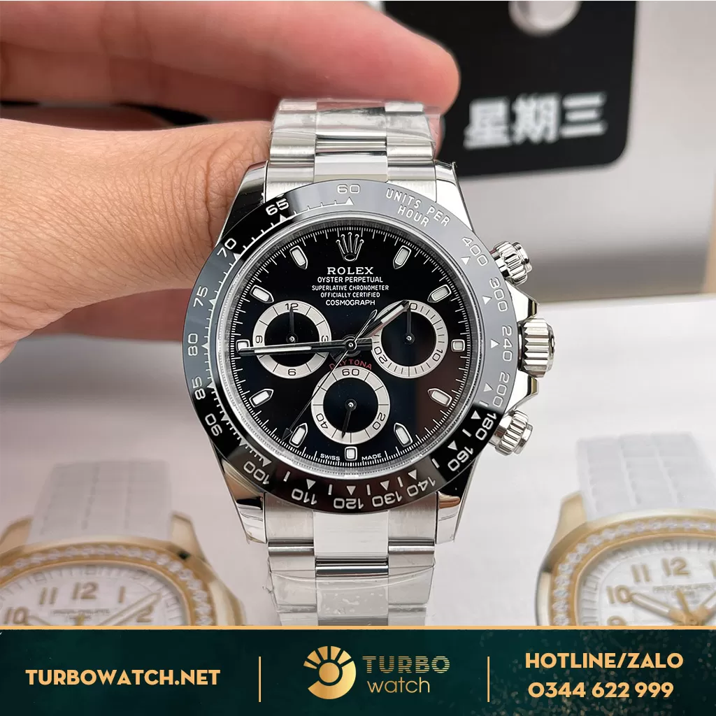 Đồng Hồ Rolex Cosmograph Daytona Fake 1:1 116500LN Mặt Số Đen