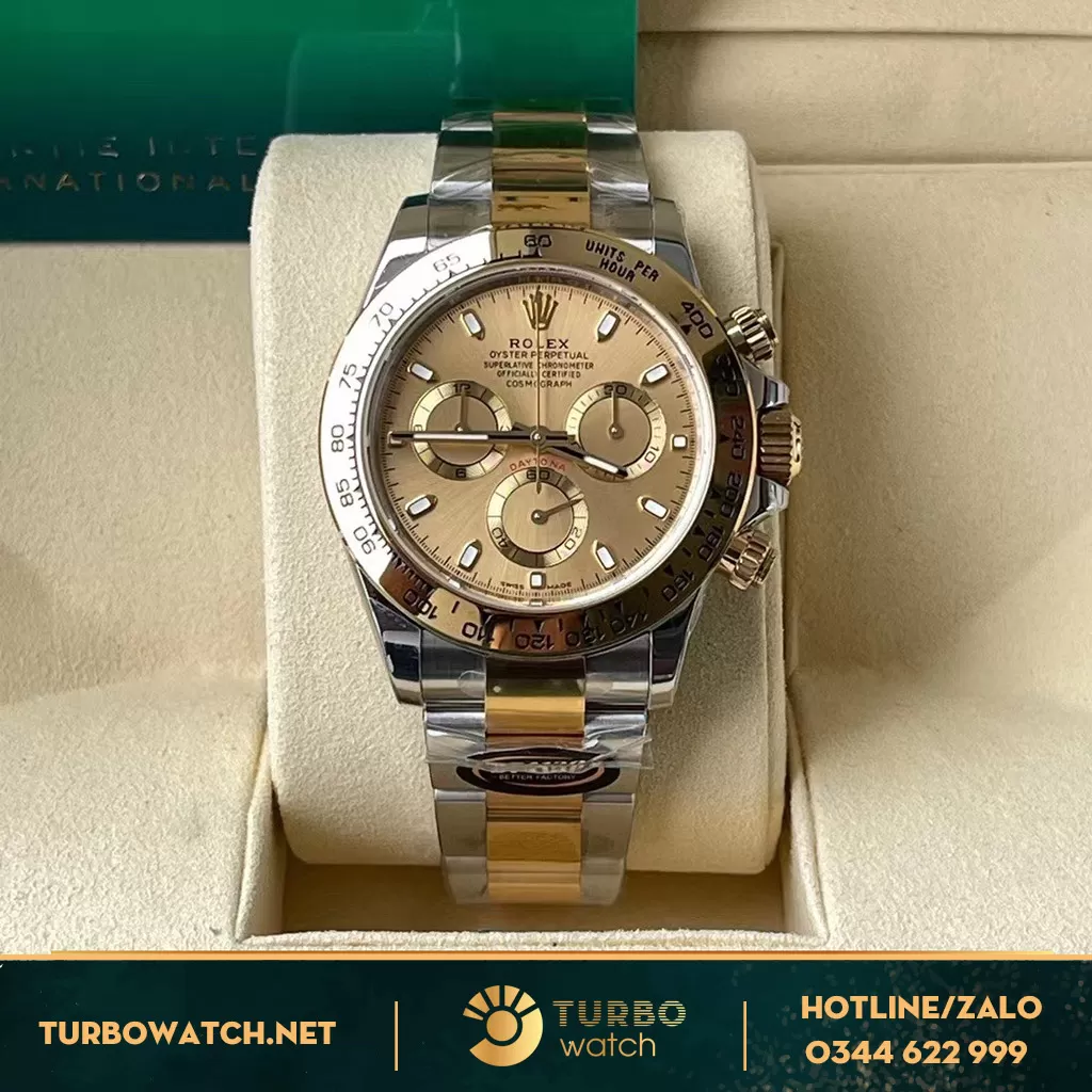 Đồng Hồ Rolex Cosmograph Daytona Fake 1:1 116503 Mặt Số Vàng Champagne