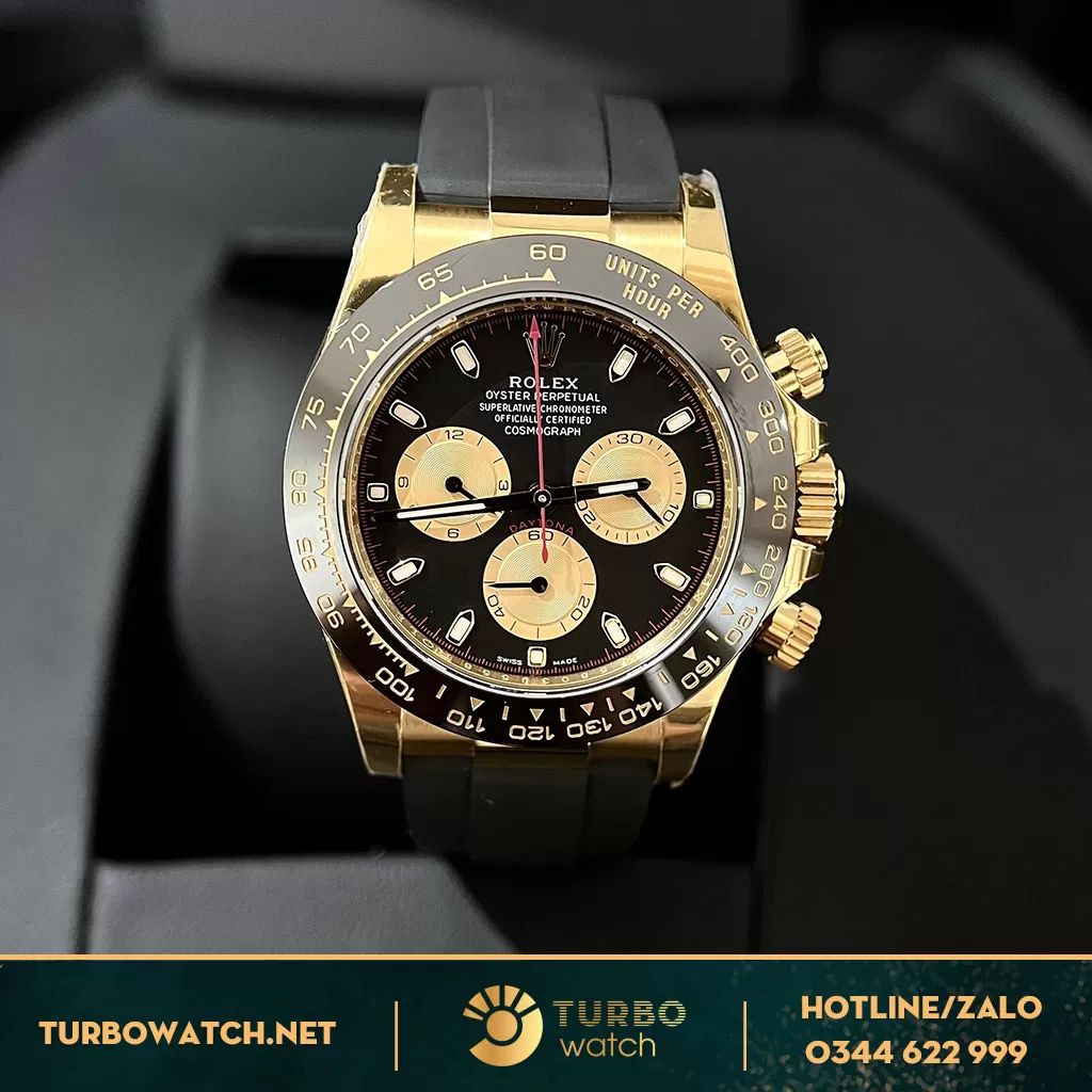 Đồng Hồ Rolex Cosmograph Daytona Rep 1:1 116515LN Mặt Số Đen Hồng