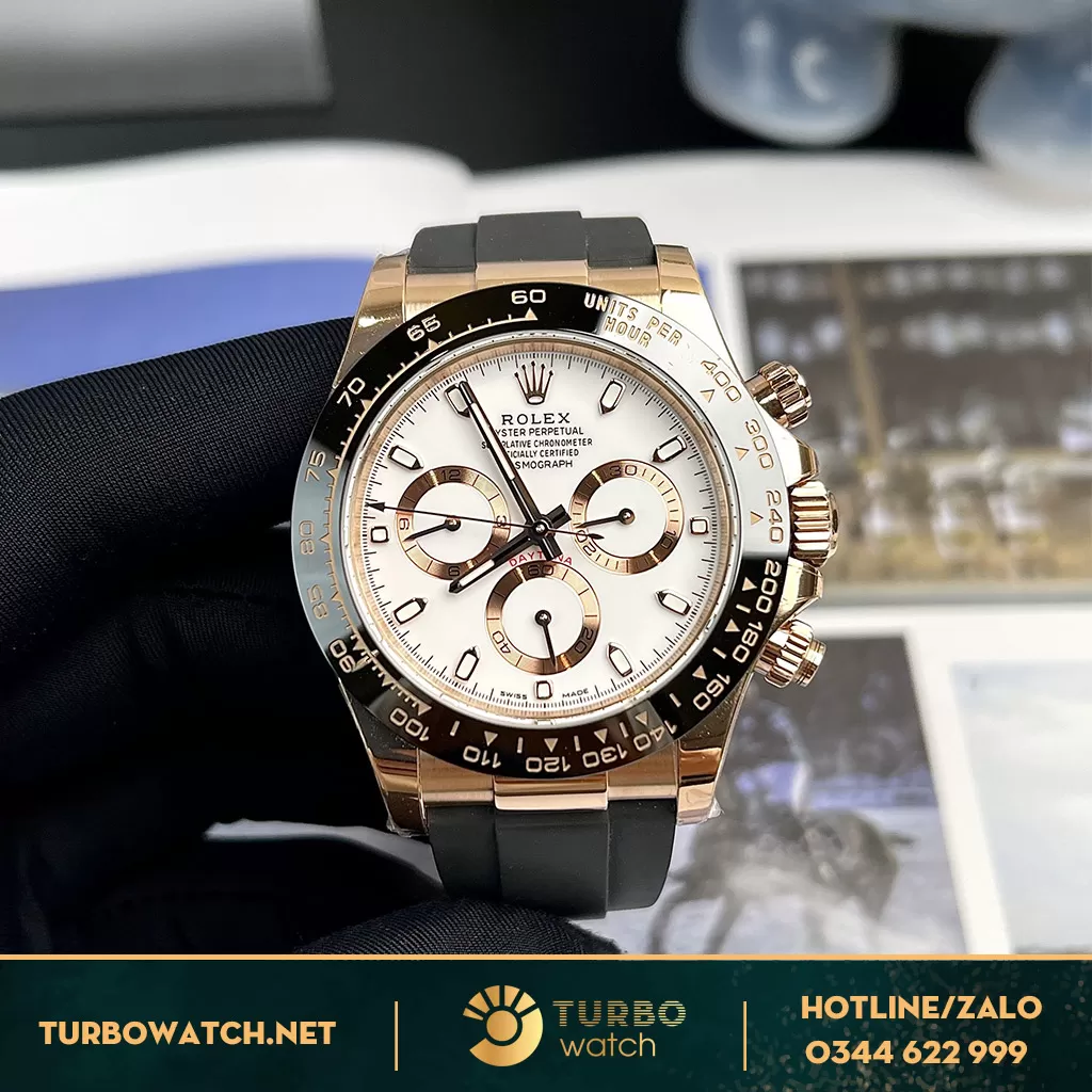 Đồng Hồ Rolex Cosmograph Daytona Rep 1:1 116518LN Mặt Số Trắng