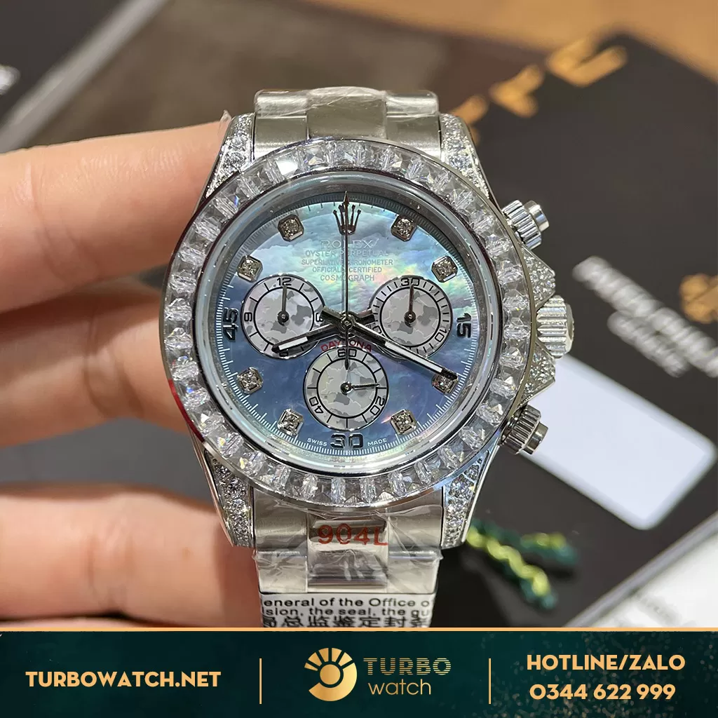 Đồng Hồ Rolex Cosmograph Daytona Replica 1:1 116576TBR Mặt Số Xanh