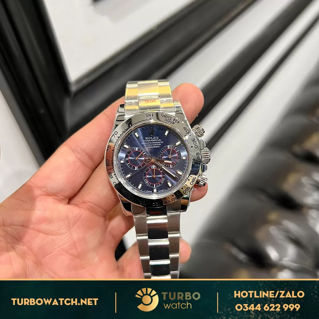 Đồng hồ Rolex Cosmograph Daytona Replica 116509 Mặt Số Xanh