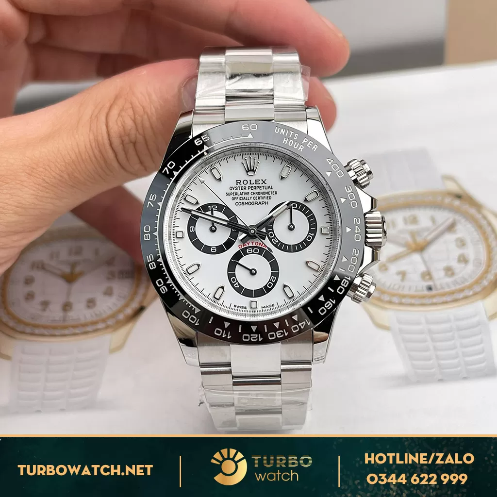Đồng Hồ Rolex Cosmograph Daytona Siêu Cấp 1:1 116500LN Mặt Số Trắng
