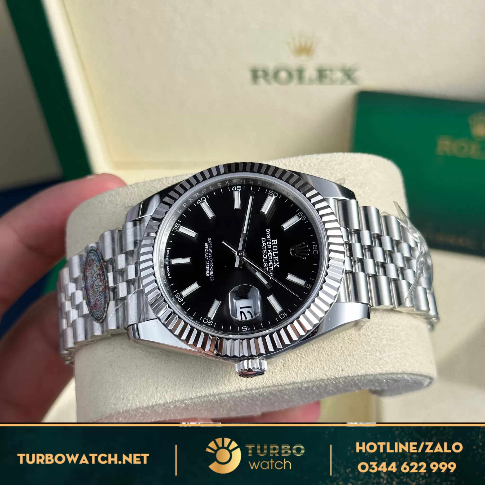 Đồng hồ Rolex Datejust 126334 mặt đen fake 