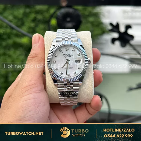 Đồng Hồ Rolex Datejust Rep 1 1 126334 Mặt Số Vỏ Trai Trắng