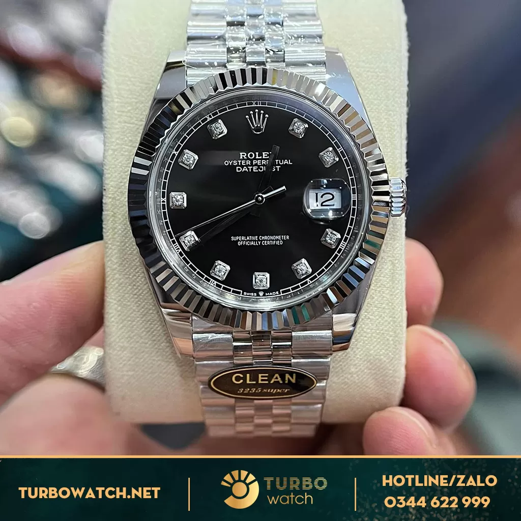 Đồng Hồ Rolex Datejust 41 126334 Mặt Số Đen Clean Factory 
