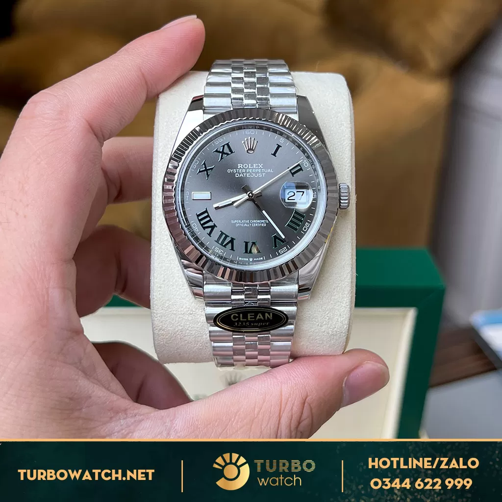 Đồng Hồ Rolex Datejust 41 126334 Mặt Số Wimbledon Clean Factory 