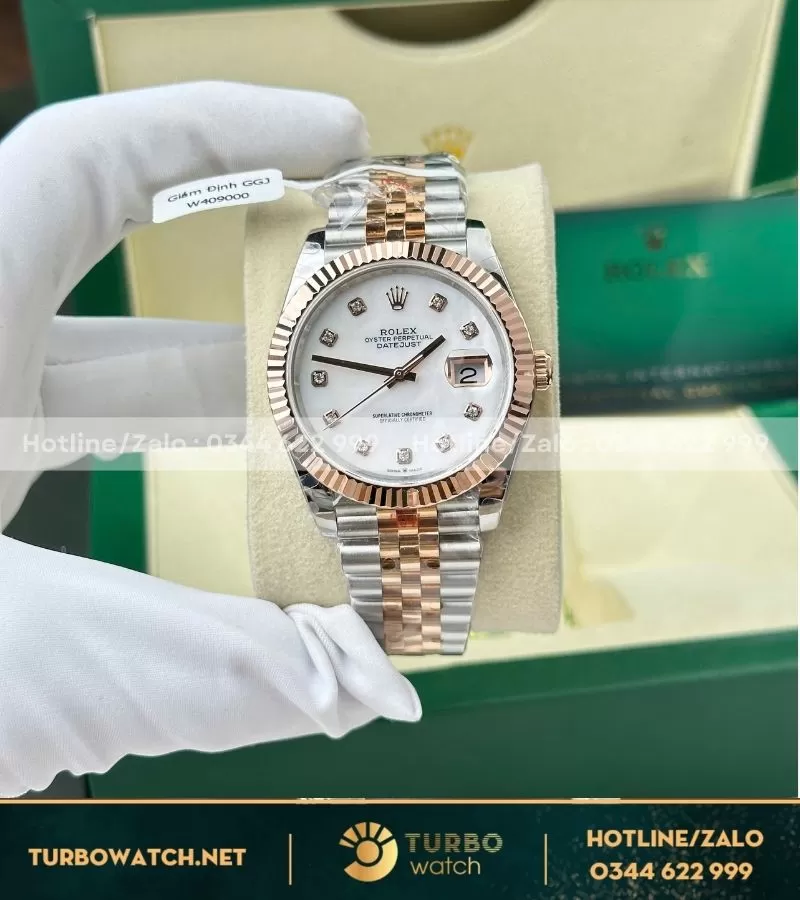 Đồng hồ rolex datejust 41 mặt MOP bọc vàng hồng