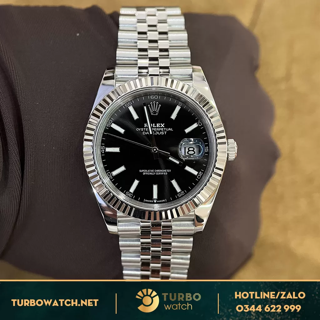 Đồng Hồ Rolex DateJust FAKE 1:1 41 116300 Mặt Số Đen Cọc Số Dạ Quang 