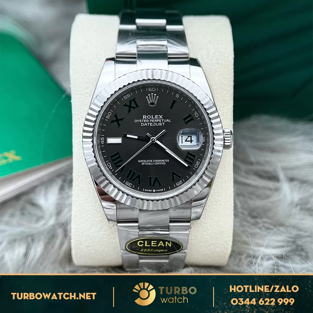 Đồng Hồ Rolex Datejust Fake 41 126300 Mặt Số Wimbledon Dây Đeo Oyster