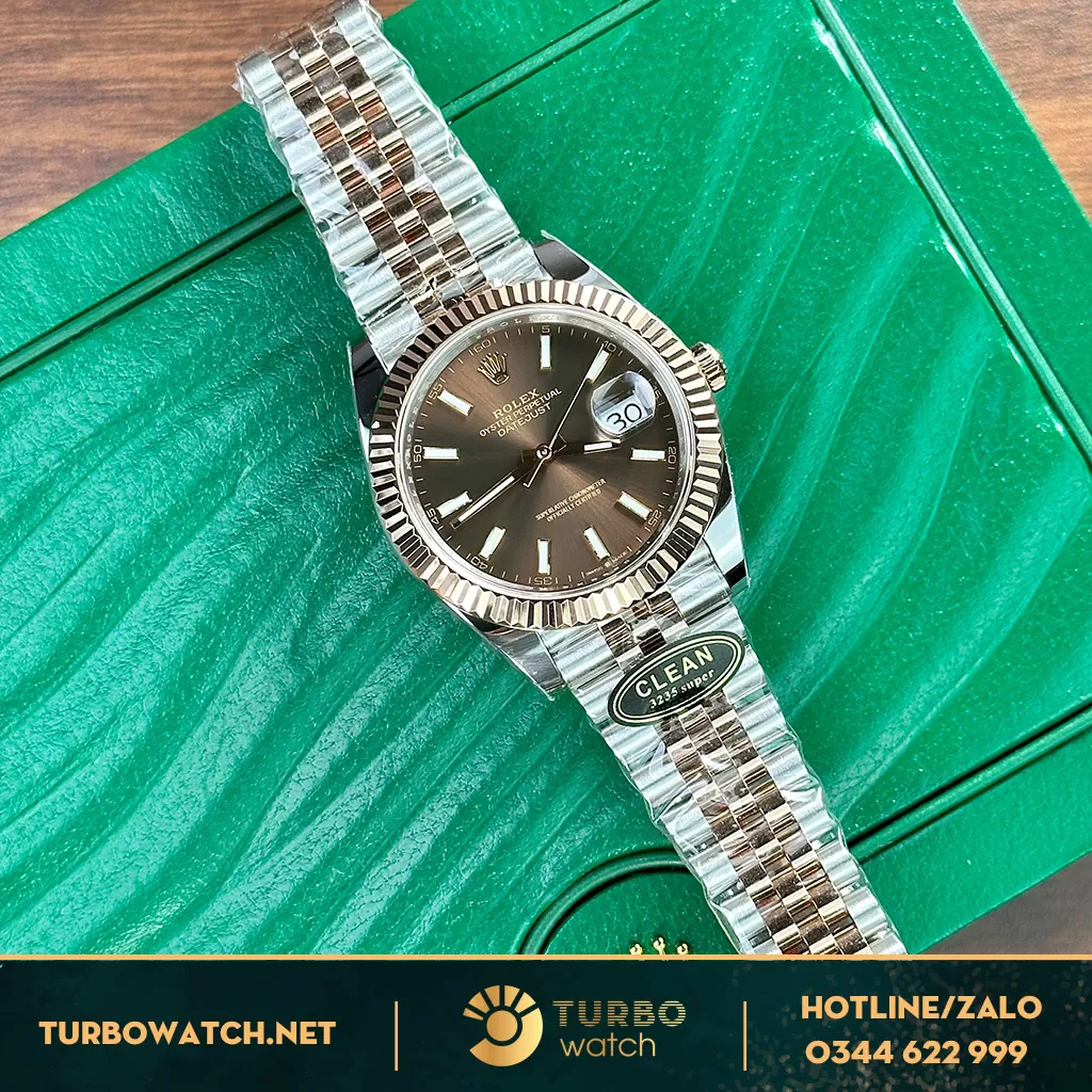 Đồng hồ rolex datejust mặt chocolate cọc dạng quang