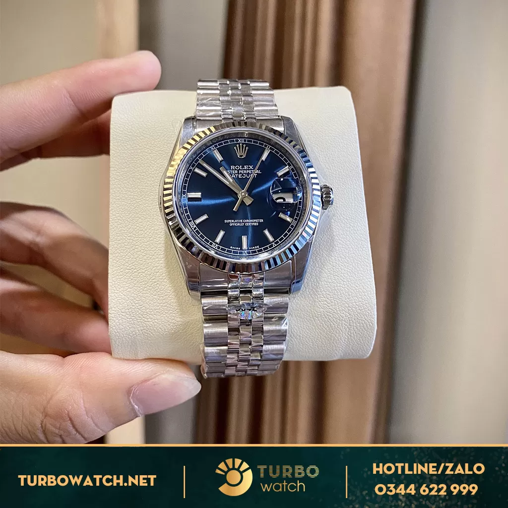 Đồng Hồ Rolex DateJust Rep 1:1 36 116234 Mặt Số Xanh 