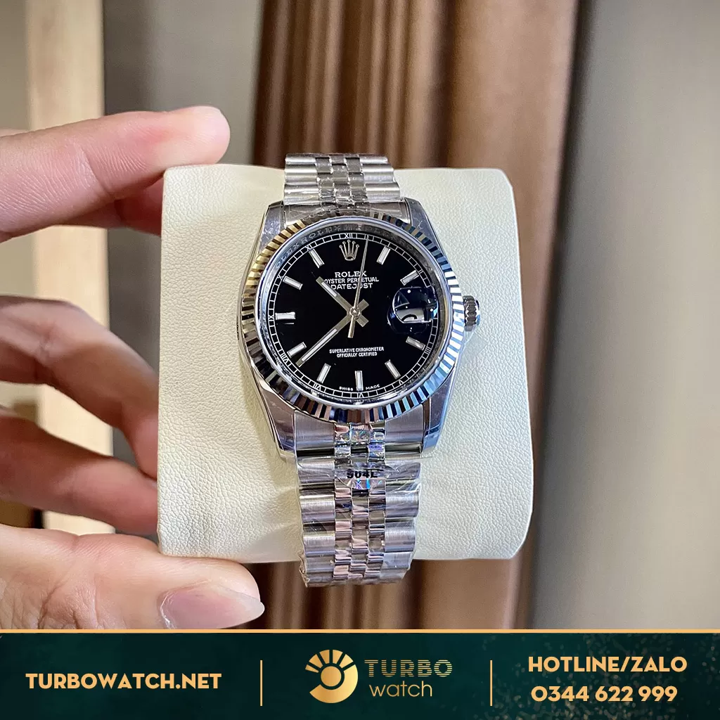 Đồng Hồ Rolex DateJust Siêu Cấp 1:1 36 126200 Mặt Số Đen 
