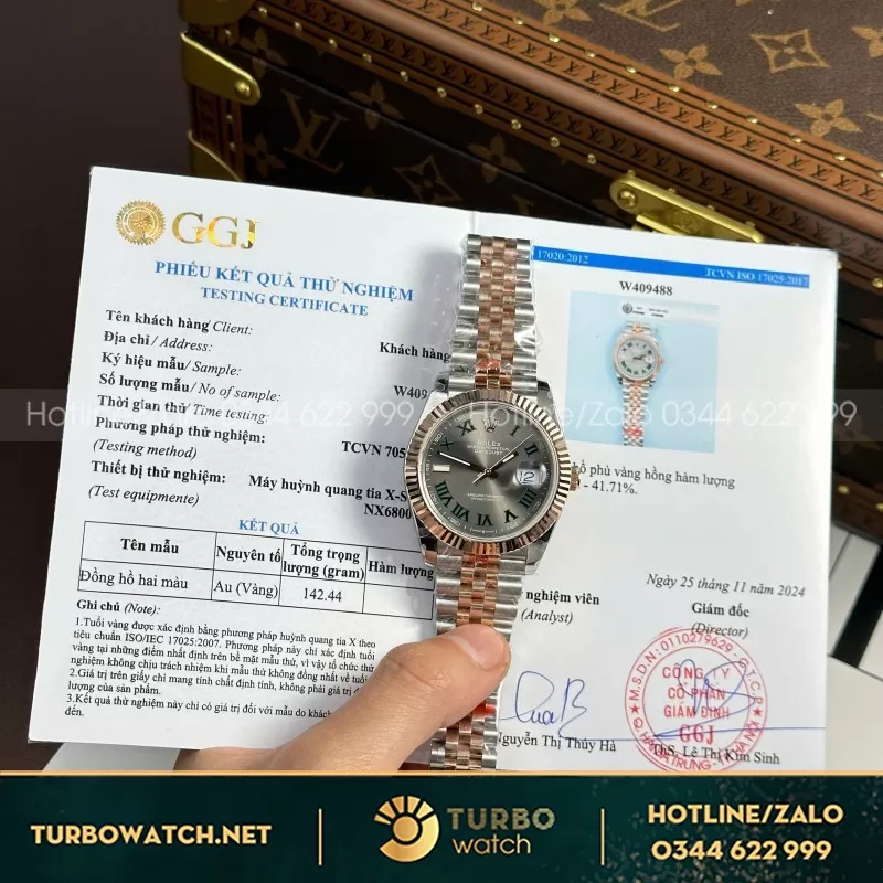 Đồng hồ Rolex datejust wimbledon Bọc vàng v5 41mm