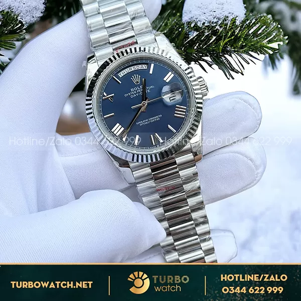 Đồng hồ rolex daydate 40 blue dial 167g