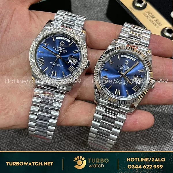 Đồng hồ rolex daydate độ viền moissanite