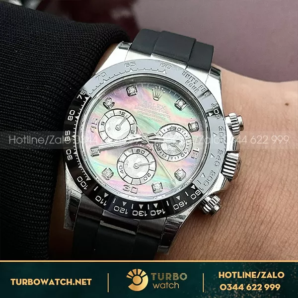 Đồng hồ rolex daytona 116518 mặt MOP vân mây tím 
