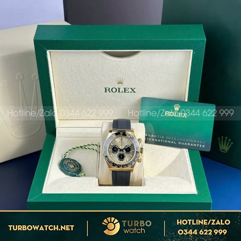 Đồng hồ rolex daytona cosmograp 126518 replica 11 mạ vàng dây cao su cao cấp 40mm