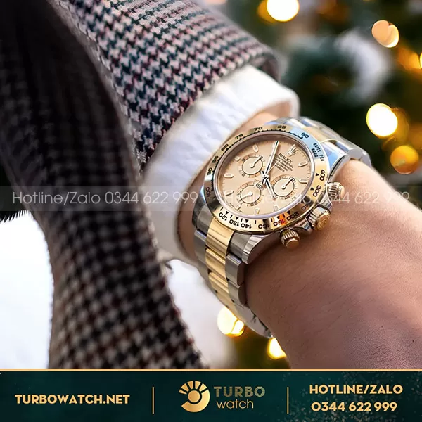 Đồng hồ rolex daytona demi yellow gold 