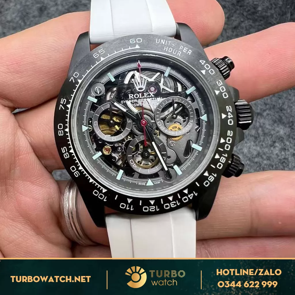 Đồng Hồ Rolex Daytona Độ Mặt skelaton ,vỏ ceramic 