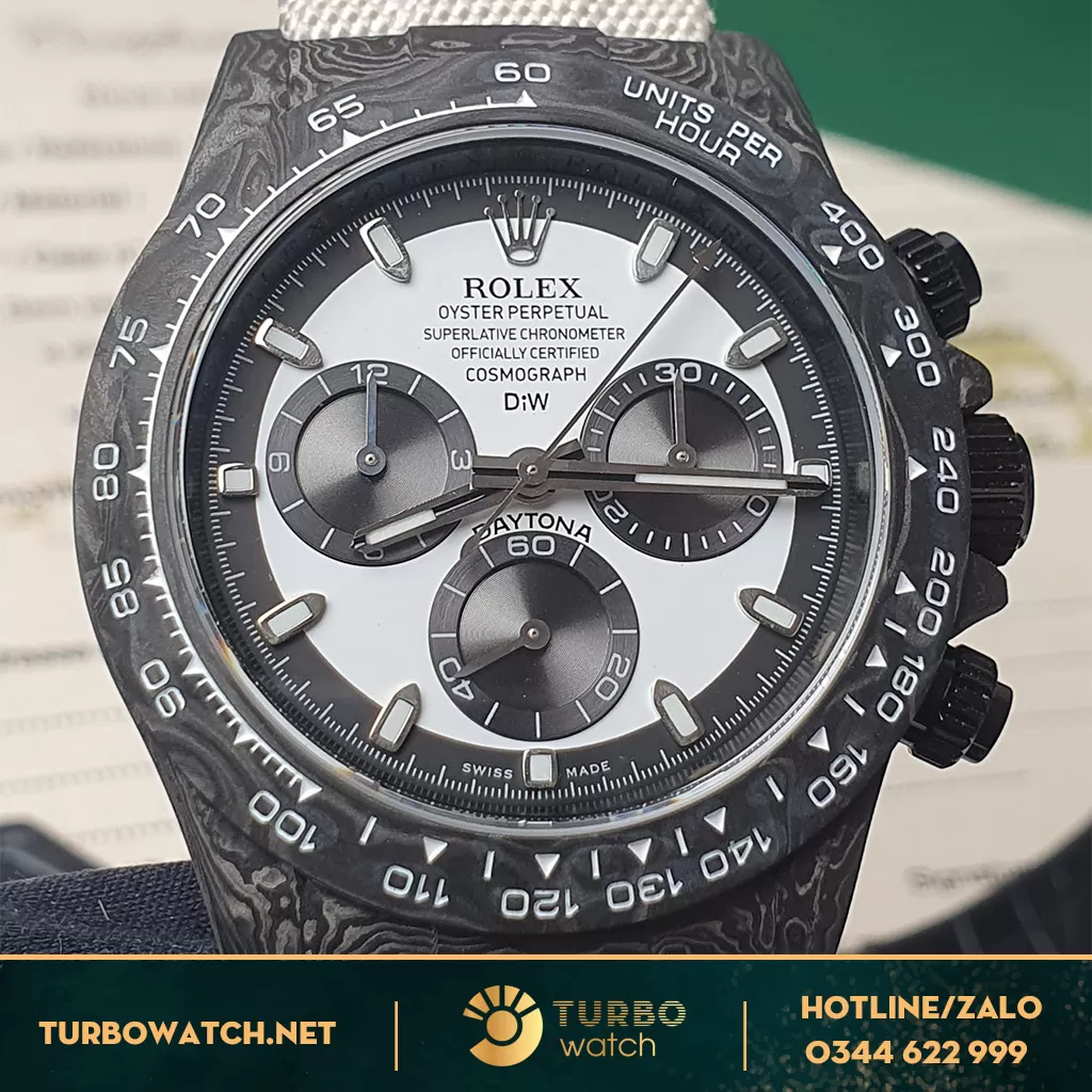 Đồng hồ rolex daytona Độ Vỏ Carbon Dây xám