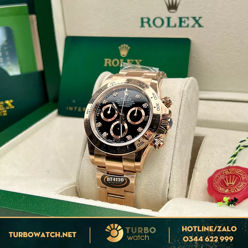 Đồng hồ Rolex daytona everose gold black dial Fake