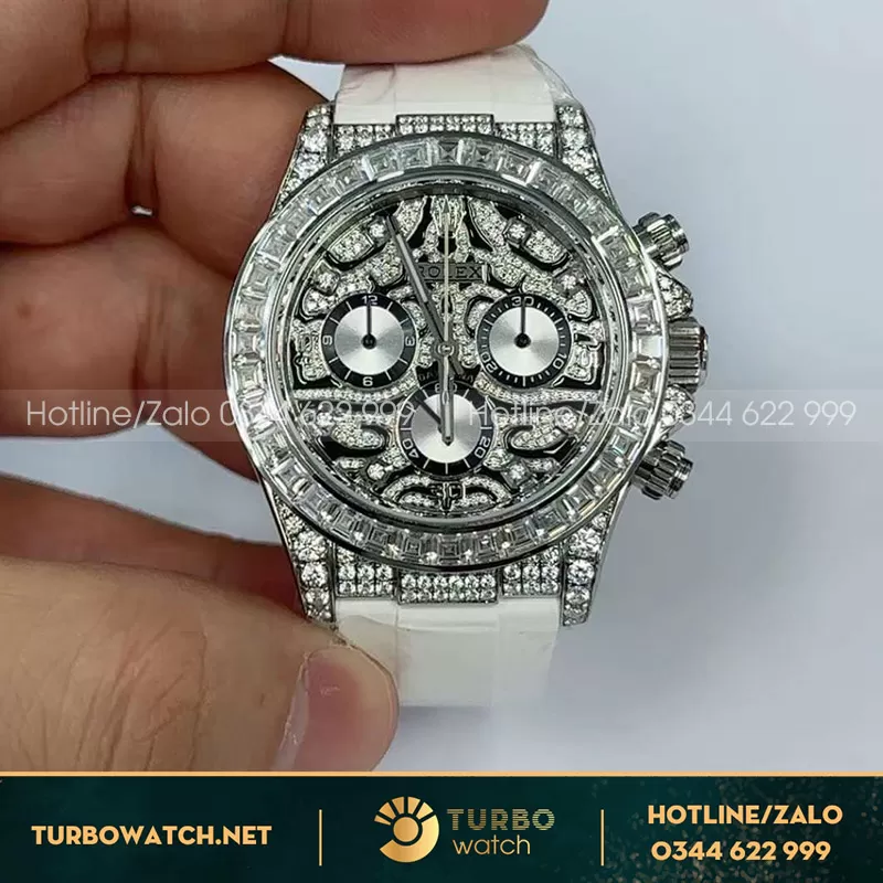Đồng hồ rolex daytona mắt hổ chế tác vàng đúc kim thiên nhiên