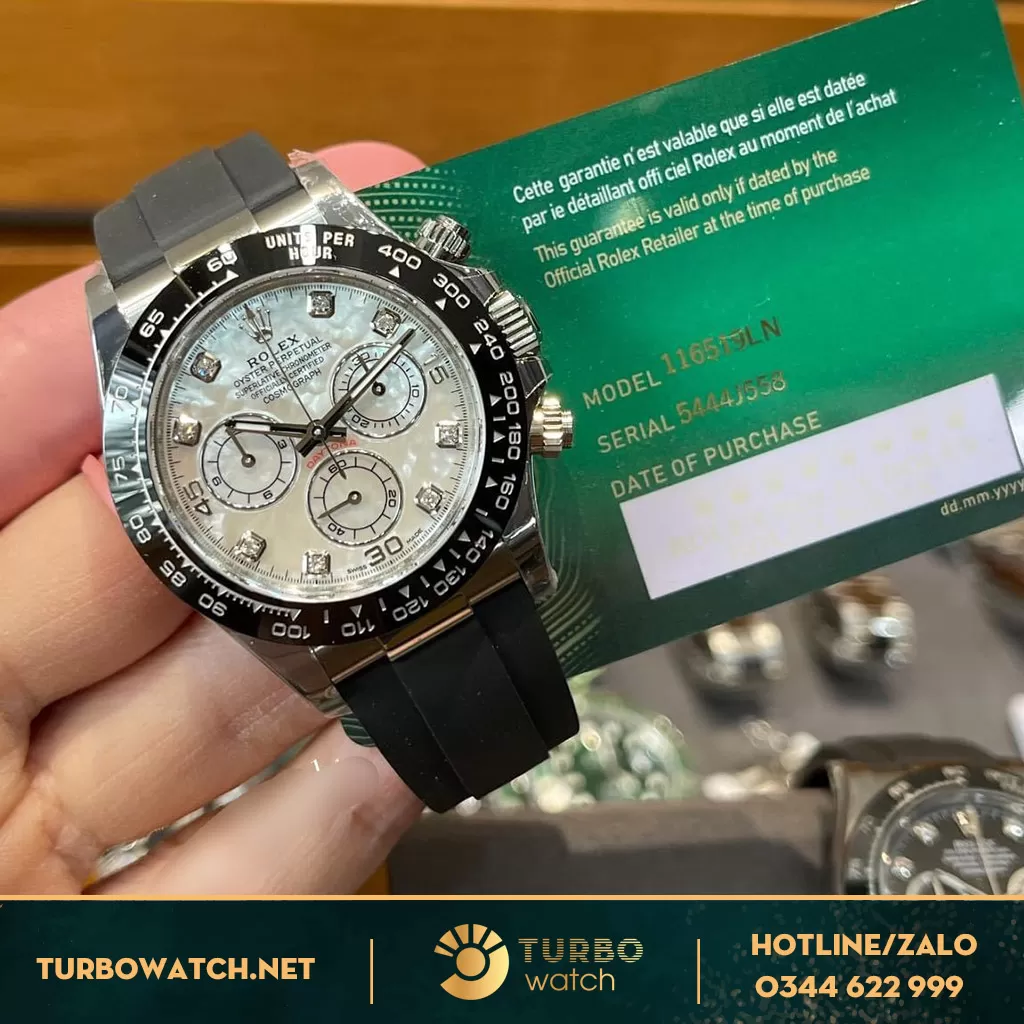 Đồng hồ rolex daytona Mặt MOP vân mây tinh chỉnh ,cọc số kim cương