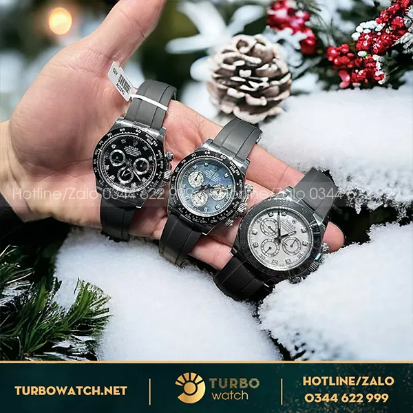 Đồng hồ rolex daytona tinh chỉnh mặt MOP thép 904l cọc số kim cương moissanite 32.000.000