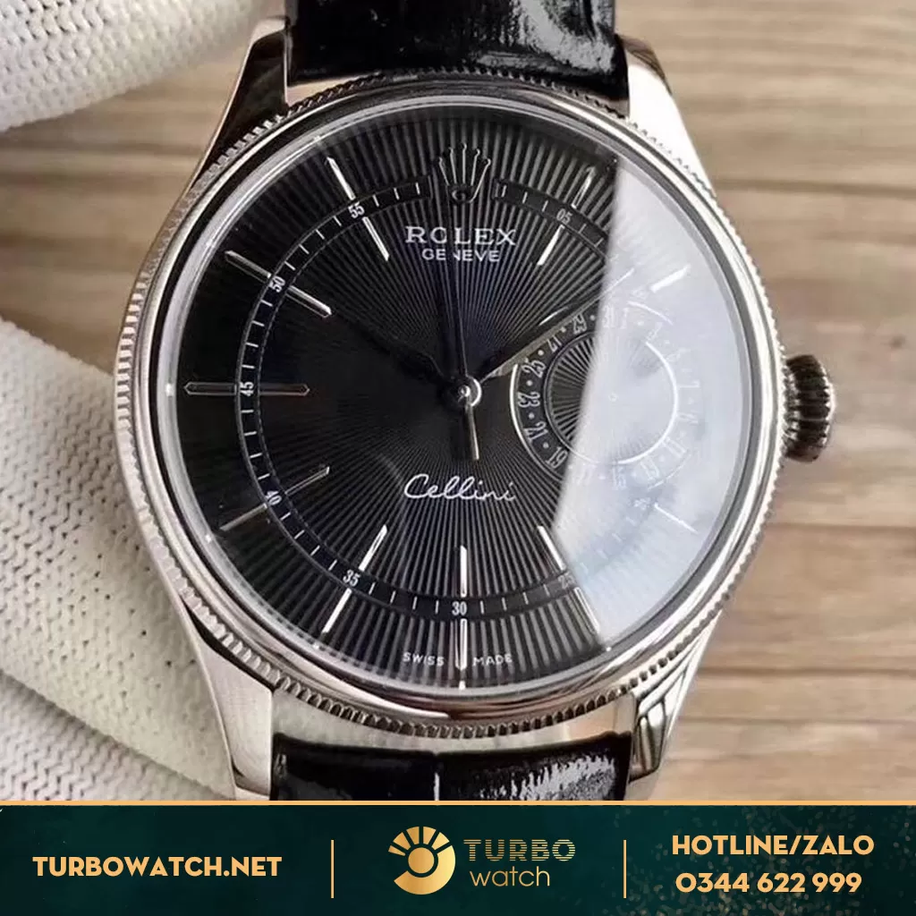 đồng hồ rolex fake 1-1 Cellini Guil black